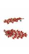 Oxidized Gold-plated Traditional Peacock  Royal Red Dangler Design Earrings RAE1490