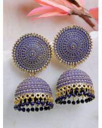 Buy Online Royal Bling Earring Jewelry Crunchy Fashion Sun floral Purple Velvet Gold-plated Enamel Jhumka Earring RAE1938 Jhumki RAE1938
