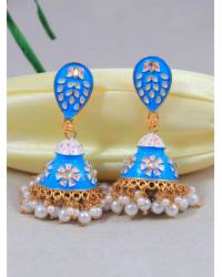 Buy Online Crunchy Fashion Earring Jewelry Golden Traditional Oversized  Floral Green Kundan  Pearl Beads Maang Tika  CFTK0020 Jewellery CFTK0020