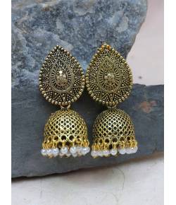 Indian Traditional Gold-Plated Jhumka Jhumki  Earrings RAE1553