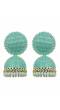Crunchy Fashion Gold-plated Green Round Check Design Jhumka Earrings RAE1554