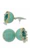 Crunchy Fashion Gold-plated Green Round Check Design Jhumka Earrings RAE1554
