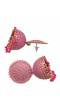 Gold-plated Pink   Round Check square  Design Jhumka Earrings RAE1555