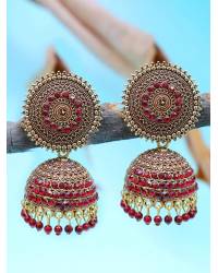 Buy Online Royal Bling Earring Jewelry Traditional Gold plated Peach Jhumka Jhumki Earrings RAE0738  Jewellery RAE0738