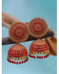 Buy Online Crunchy Fashion Earring Jewelry Indian Traditional Gold Plated Long Dangler  Small jhumki Earring RAE0857 Jewellery RAE0857
