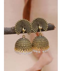 Traditional Gold Peacock Pearl Earrings  RAE1580
