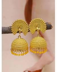 Buy Online Crunchy Fashion Earring Jewelry Traditional Gold plated Blue Kundan Earring With Pearls RAE0947 Jewellery RAE0947