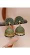 Traditional Golden Green Peacock Pearl Earrings  RAE1582