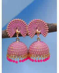 Buy Online Royal Bling Earring Jewelry Ethnic Moon Design Chandbali Pink Necklace with Earring & Maang Tika RAS0351 Jewellery RAS0351