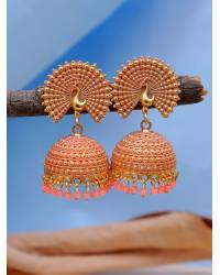 Buy Online Royal Bling Earring Jewelry Silver Toned Pink Color-stone Jhumka Earrings  RAE1307 Jewellery RAE1307