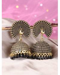 Buy Online Crunchy Fashion Earring Jewelry Gold plated Antique Pink Floral Jhumka Earrings RAE0940 Jewellery RAE0940
