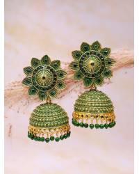 Buy Online Crunchy Fashion Earring Jewelry Gold plated Antique Red Floral Jhumka Earrings RAE0934 Jewellery RAE0934