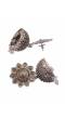 Oxidised German Silver Floral Shape  Brown Stone Jhumki Earrings RAE1596