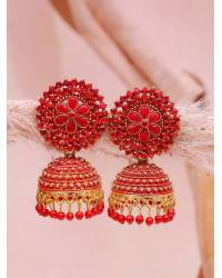 Buy Online Crunchy Fashion Earring Jewelry Crunchy Fashion Gold-Tone Tribal Dual Pink Peacock  Long Dangler Earrings RAE2316  RAE2316