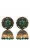 Gold-plated Green Kundan Design Jhumki Earrings RAE1604