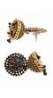 Gold-plated Black Kundan Design Jhumki Earrings RAE1605