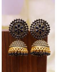 Buy Online Crunchy Fashion Earring Jewelry Traditional Gold Plated Skyblue Jhumka Earrings  Jhumki RAE0415