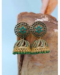 Buy Online Royal Bling Earring Jewelry Gold-plated meenakari Lamp style Blue Hoop Earrings RAE1469 Jewellery RAE1469