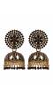 Ethnic Gold-Plated Black Pearl & Stone Studded Jhumki Earrings RAE1621