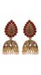 Traditional Red Beads and Stone Gold Plated Jhumki Earrings RAE1624