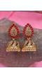 Traditional Red Beads and Stone Gold Plated Jhumki Earrings RAE1624