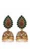 Traditional Green Beads and Stone Gold Plated Jhumki Earrings RAE1627