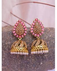 Buy Online Crunchy Fashion Earring Jewelry Punjabi Traditional  Gold Finished Black Pearl  Jhumki Style Earrings RAE1645 Jewellery RAE1645
