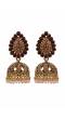 Traditional Maroon Beads and Stone Gold Plated Jhumki Earrings RAE1629