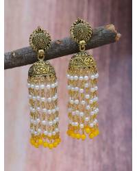 Buy Online Crunchy Fashion Earring Jewelry Crunchy Fashion Golden Pink Crystal  Hand Curved Flower Stud Earrings CFE1801 Drops & Danglers CFE1801