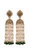 Punjabi Traditional  Gold Finished Green Pearl  Jhumki Style Earrings RAE1643