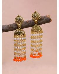 Buy Online Royal Bling Earring Jewelry Gold-Plated Red Color Kundan Drop & Dangler Earrings RAE1420 Jewellery RAE1420