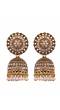 Gold-Plated Round Floral Jhumka Earrings RAE1650