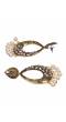 Oxidised Gold-Plated Dangler White Kundan Work  Earrings RAE1653
