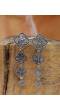 Floral Kaan Chain Style  Handmade Silver Filigree Dangler Earrings RAE1655