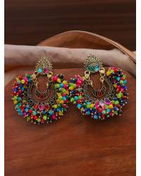 Buy Online Crunchy Fashion Earring Jewelry Red-White Heart Beaded Earrings for Women Drops & Danglers CFE2238