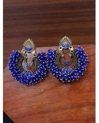 Buy Online Crunchy Fashion Earring Jewelry Traditional Golden Chand shape Red Pearl Beads Kundan Maang Tika CFTK0013 Jewellery CFTK0013