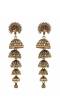 Traditional Gold-Plated Peacock Design Jhumka In Multilayer Earrings RAE1670