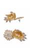 Traditional Grey Floral Golden Jhumki Earrings RAE1681