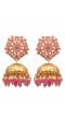 Traditional Pink Floral Golden Jhumki Earrings RAE1682