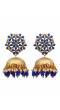 Traditional Blue Floral Golden Jhumki Earrings RAE1686