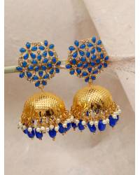 Buy Online Royal Bling Earring Jewelry Crunchy Fashion Gold-Plated Floral Meenakari & Pearl Red Hoop Jhumka  Earrings  RAE0872 Jewellery RAE0872
