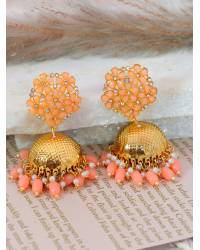 Buy Online Royal Bling Earring Jewelry Gold-Plated Round Designs Black Pearls Jhumka Earrings RAE1162 Jewellery RAE1162