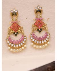 Buy Online Royal Bling Earring Jewelry Gold-plated Green Kundan Design Jhumki Earrings RAE1604 Jewellery RAE1604