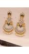 Royal Heavy Chandbali Gold-Plated White Drop & Dangler Earrings RAE1691