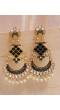 Royal Heavy Chandbali Gold-Plated Black  Drop & Dangler Earrings RAE1692