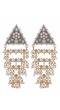 Crunchy Fashion Traditional Gold-Plated Triangle Pearl Grey Pasa Earings RAE1708