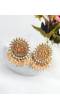 Peach Melody Meenakari Stud Earrings for Women's Festive Gala