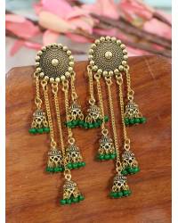 Buy Online Crunchy Fashion Earring Jewelry Crunchy Fashion Gold-Plated Punjabi Dropping Yellow  Beads Jhumki Earring RAE2173 Earrings RAE2173
