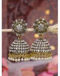 Buy Online Royal Bling Earring Jewelry Gold-plated Royal Red  Jhumka Earrings RAE1505 Jewellery RAE1505