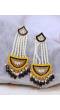 Traditional Gold-Plated  White & Black Pearl Pasa Earrings RAE1824